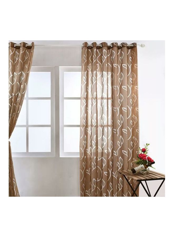 NIBEMINENT Sliding Patio Door Curtain Brown/White 79x40cm  - Image 3