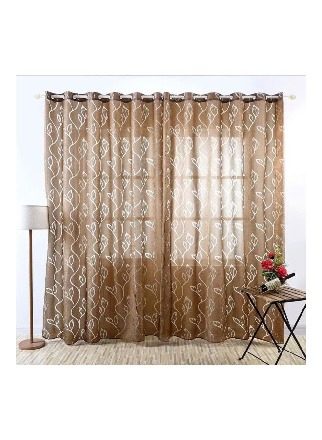 NIBEMINENT Sliding Patio Door Curtain Brown/White 79x40cm  - Image 4