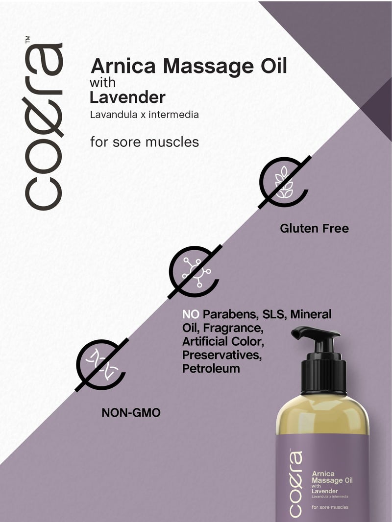 Coera Arnica Massage Oil | 8 fl oz | with Lavender, Sunflower, and Olive Oil | Great for Sore Muscles | Free of Parabens, SLS, & Fragrances - Image 4