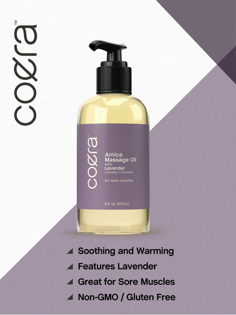 Coera Arnica Massage Oil | 8 fl oz | with Lavender, Sunflower, and Olive Oil | Great for Sore Muscles | Free of Parabens, SLS, & Fragrances - Image 3