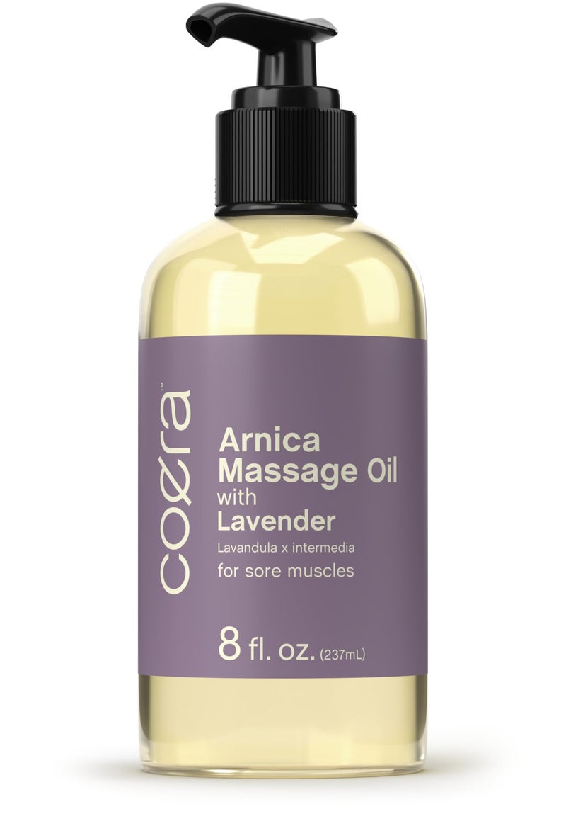 Coera Arnica Massage Oil | 8 fl oz | with Lavender, Sunflower, and Olive Oil | Great for Sore Muscles | Free of Parabens, SLS, & Fragrances - Image 1