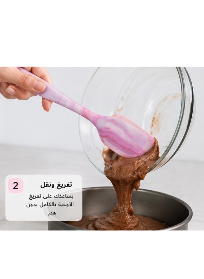 معلقة سباتولا من السيليكون, مقاومة للحرارة العالية وخالية من مادة BPA، ملعقة مطاطية مقاومة للحرارة 316 درجة مئوية للطهي والخبز والخلط - Image 4