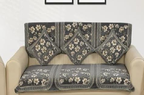 Laying Style™ Diwan Set of 8 Pieces Combo with Sofa Covers for Living Room 5 Seater and Center Table Cover - Image 5