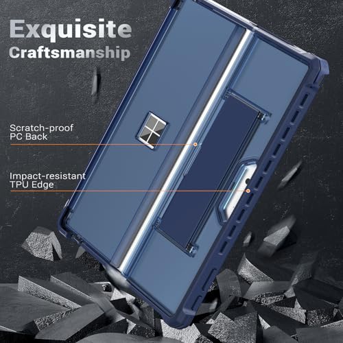 MoKo Case for Microsoft Surface Pro 11, Surface Pro 10, Surface Pro 9 13 Inch, All-in-One Rugged Cover with Kickstand Protective Case, Compatible with Type Cover Keyboard,Blue - Image 3