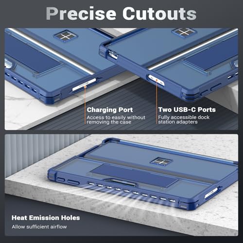 MoKo Case for Microsoft Surface Pro 11, Surface Pro 10, Surface Pro 9 13 Inch, All-in-One Rugged Cover with Kickstand Protective Case, Compatible with Type Cover Keyboard,Blue - Image 5