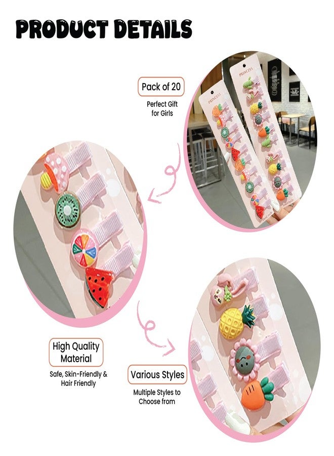 SYGA Hair Clips for Girls Duckbill Hairpins with Carrot, Pineapple, Rabbit, Mushroom, Watermelon Patterns Perfect Hair Accessories for All Hair Types - Pack of 2, Multicolor - Image 5