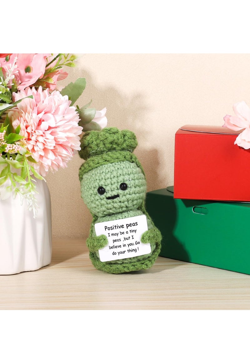 Excefore Fnnny Positive Pea, 3.8 Inch Creative Cute Positive Pea, Pocket Hug Worry Doll with Positive Affirmation Cards, for Friends Party Decoration Encouragement  - Image 2