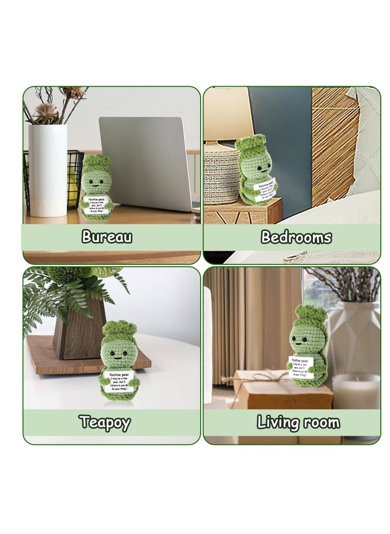 Excefore Fnnny Positive Pea, 3.8 Inch Creative Cute Positive Pea, Pocket Hug Worry Doll with Positive Affirmation Cards, for Friends Party Decoration Encouragement  - Image 5