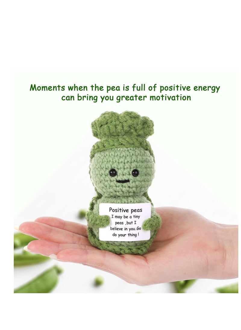Excefore Fnnny Positive Pea, 3.8 Inch Creative Cute Positive Pea, Pocket Hug Worry Doll with Positive Affirmation Cards, for Friends Party Decoration Encouragement  - Image 4