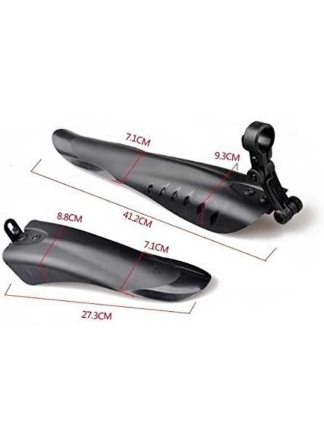 BlueSunshine BlueSunshine Adjustable Road Mountain Bike Bicycle Cycling Tire Front/Rear Mud Guards Mudguard Fenders Set (Black)  - Image 1