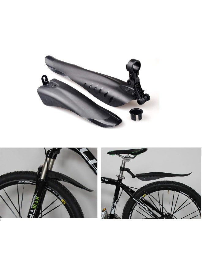 BlueSunshine BlueSunshine Adjustable Road Mountain Bike Bicycle Cycling Tire Front/Rear Mud Guards Mudguard Fenders Set (Black)  - Image 4