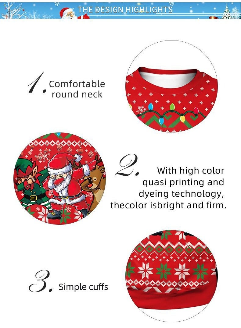 تابيت سترات عيد الميلاد القبيحة للرجال والنساء، مطبوعات ثلاثية الأبعاد، بلوفرات مضحكة، قمصان بياقة دائرية، سترات للأزواج، ملابس حفلات عيد الميلاد - Image 3