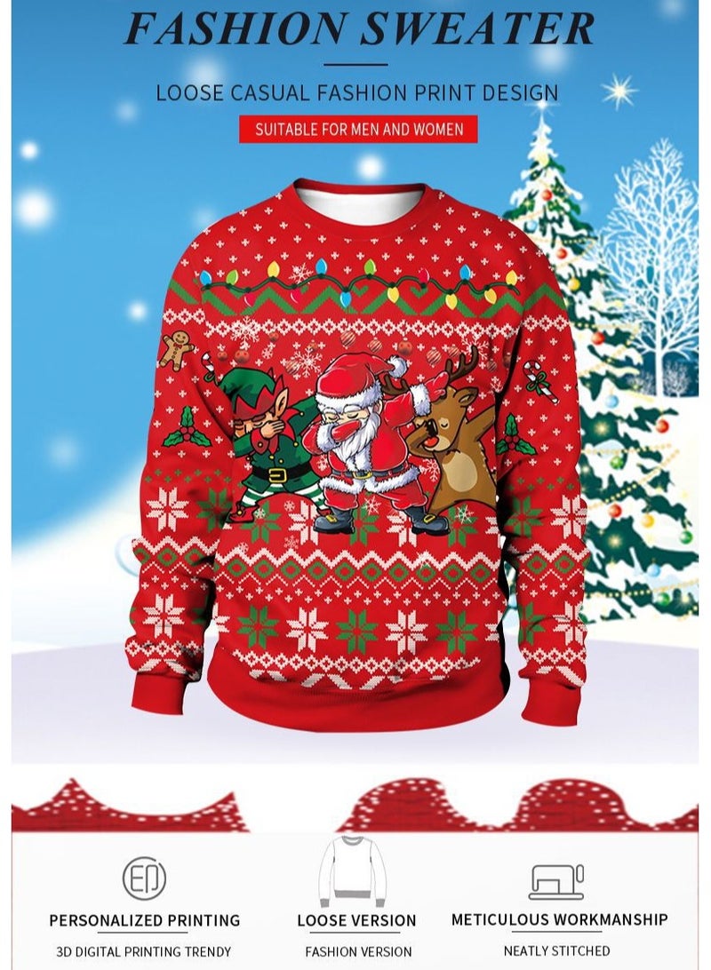 تابيت سترات عيد الميلاد القبيحة للرجال والنساء، مطبوعات ثلاثية الأبعاد، بلوفرات مضحكة، قمصان بياقة دائرية، سترات للأزواج، ملابس حفلات عيد الميلاد - Image 2