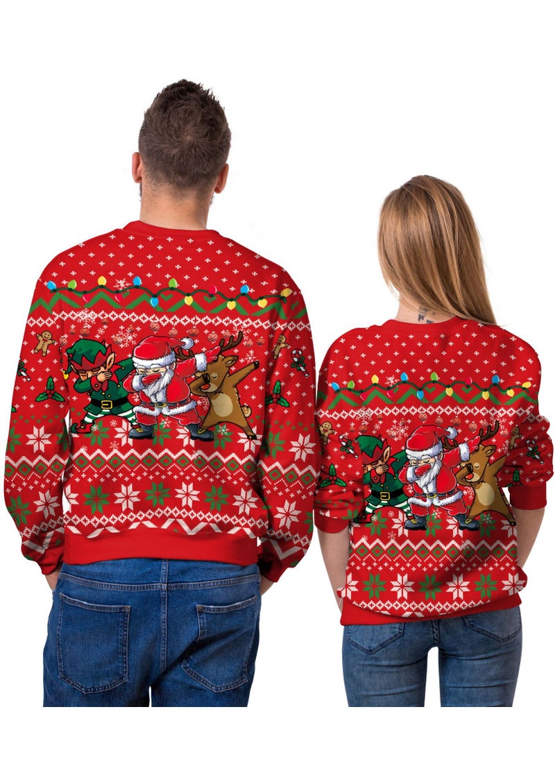 تابيت سترات عيد الميلاد القبيحة للرجال والنساء، مطبوعات ثلاثية الأبعاد، بلوفرات مضحكة، قمصان بياقة دائرية، سترات للأزواج، ملابس حفلات عيد الميلاد - Image 5