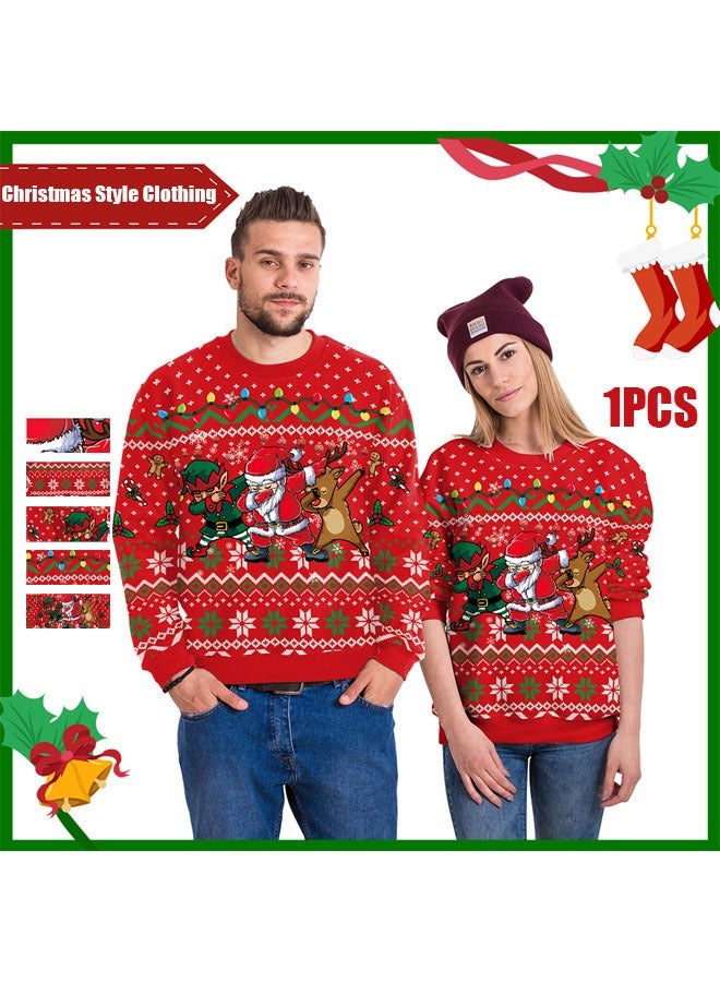 تابيت سترات عيد الميلاد القبيحة للرجال والنساء، مطبوعات ثلاثية الأبعاد، بلوفرات مضحكة، قمصان بياقة دائرية، سترات للأزواج، ملابس حفلات عيد الميلاد - Image 1