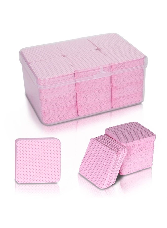 Bcowos 1080PCS Lint Free Nail Wipes Pink, Glue Wipes Lash Extensions - Soft Nail Polish Remover Pads, Non-Woven Nail Polish Remover Wipes - Lint Free Wipes For Nails, Eyelash Extensions, Lash Glue - Image 1
