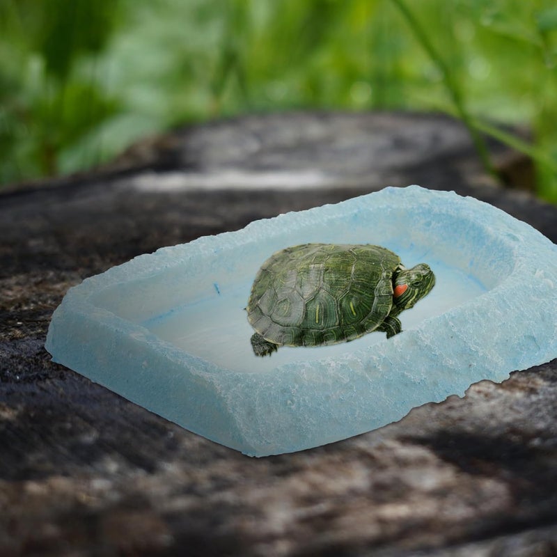 Resin Reptile Water Bowl and Food Dish Decorative Feeding Plate for Turtles Lizards Snakes Terrarium Use - Image 5