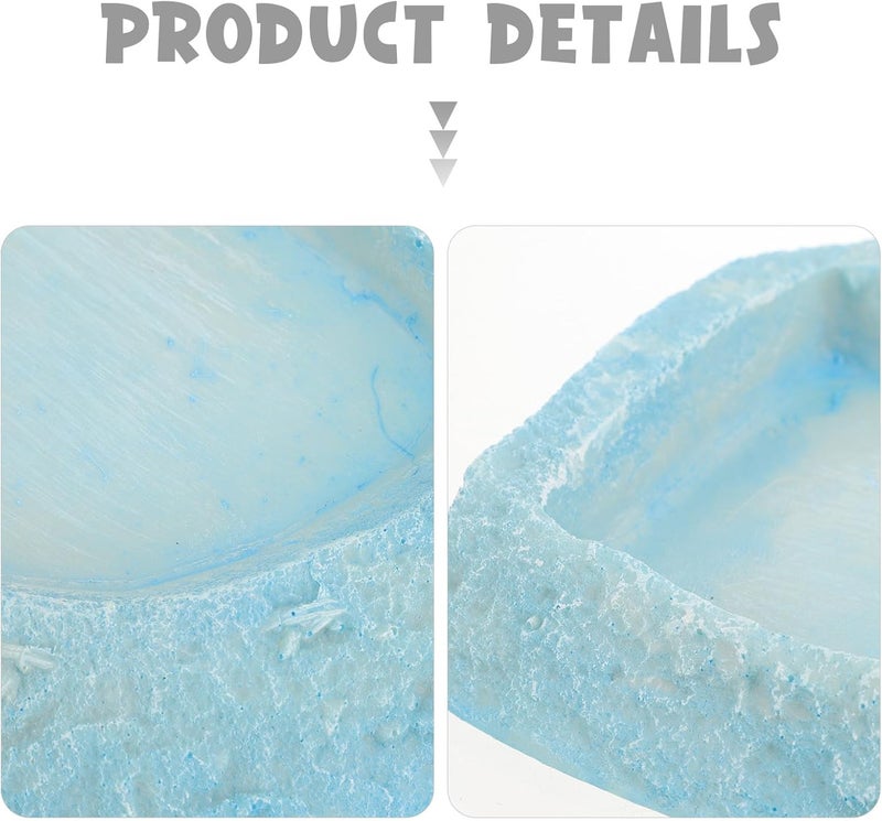 Resin Reptile Water Bowl and Food Dish Decorative Feeding Plate for Turtles Lizards Snakes Terrarium Use - Image 3