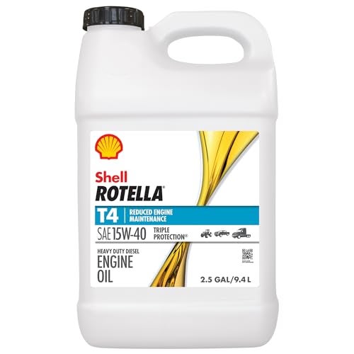 Shell Rotella T4 Triple Protection 15W-40 Diesel Engine Oil, 2.5 Gallon - Image 1
