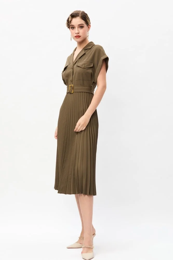 Tenda Pleated Shirtwaist Dress