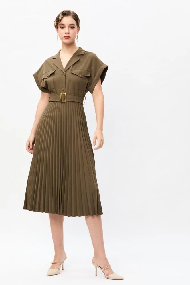 Tenda Pleated Shirtwaist Dress