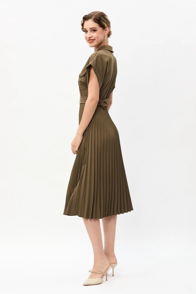 Tenda Pleated Shirtwaist Dress
