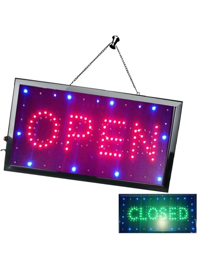 Bright Creative LED 2 in1 Open and Closed Sign, Business Decorative Lights for Milk Tea Coffee Shop Bar Pub Food Restaurant, Wall Window Display Neon 9.8*20.47 - Image 1