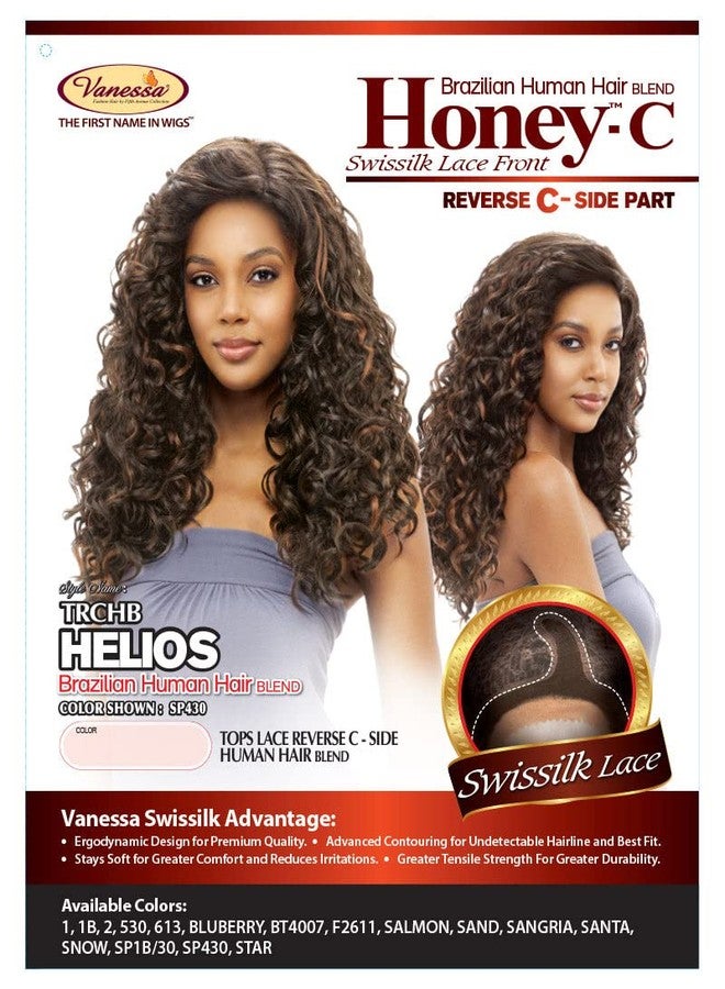 VANESSA Honey-C Tops Swissilk Lace Front Reverse C-Side Part Medium Long Length Wavy Style Brazilian Human Hair Blend Wig - TRCHB HELIOS (F2611) - Image 5
