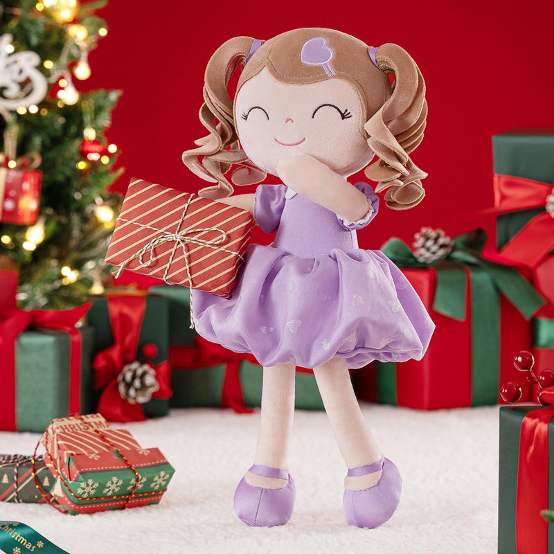 Gloveleya Baby Doll Gifts Plush Curly Girl Toys with Love 16" Rose - Image 2