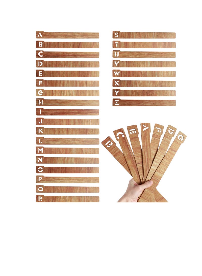 Excefore Vinyl Record Dividers, 26 Pcs Wooden Record Dividers, Alphabetical A-Z Record Storage Dividers, 2 Sided Horizontal and Vertical Record Separator, Alphabetical Organizer for Album CD, Book Shelf - Image 1