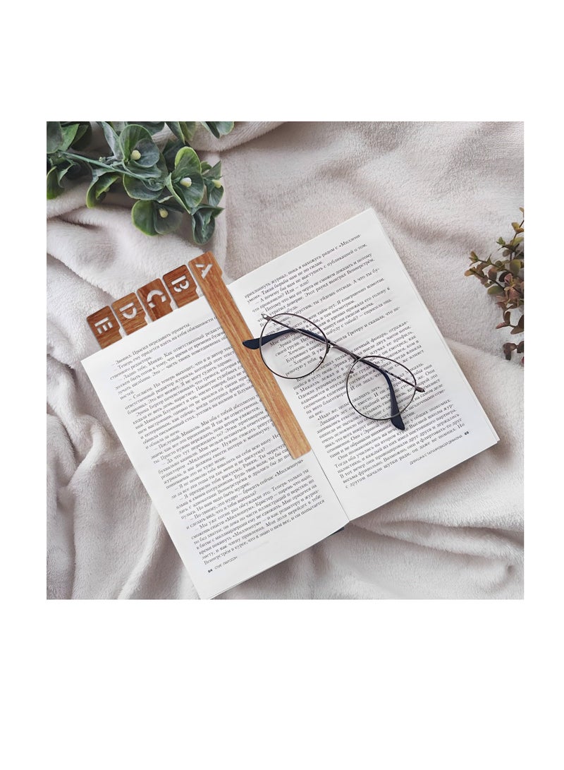 Excefore Vinyl Record Dividers, 26 Pcs Wooden Record Dividers, Alphabetical A-Z Record Storage Dividers, 2 Sided Horizontal and Vertical Record Separator, Alphabetical Organizer for Album CD, Book Shelf - Image 4