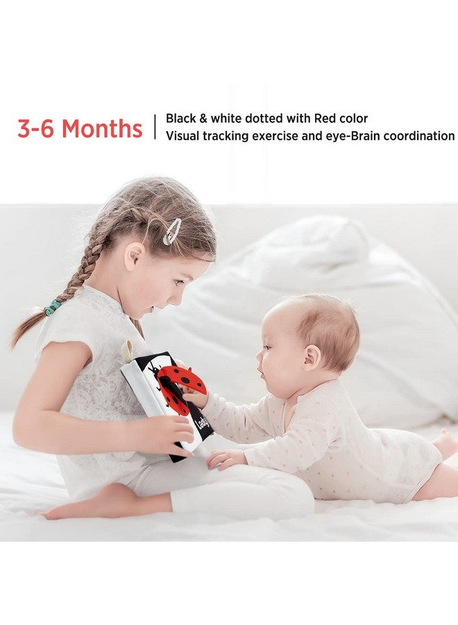 beiens Soft Baby Books, High Contrast Black and White Books NonToxic Fabric Touch and Feel Crinkle Cloth Books Early Educational Stimulation Toys for Infants Toddlers, Baby Girl & Baby Boy Gift Animal - Image 3
