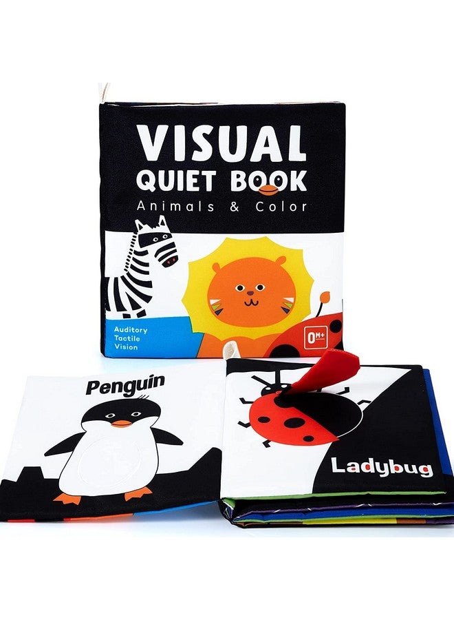 beiens Soft Baby Books, High Contrast Black and White Books NonToxic Fabric Touch and Feel Crinkle Cloth Books Early Educational Stimulation Toys for Infants Toddlers, Baby Girl & Baby Boy Gift Animal - Image 1