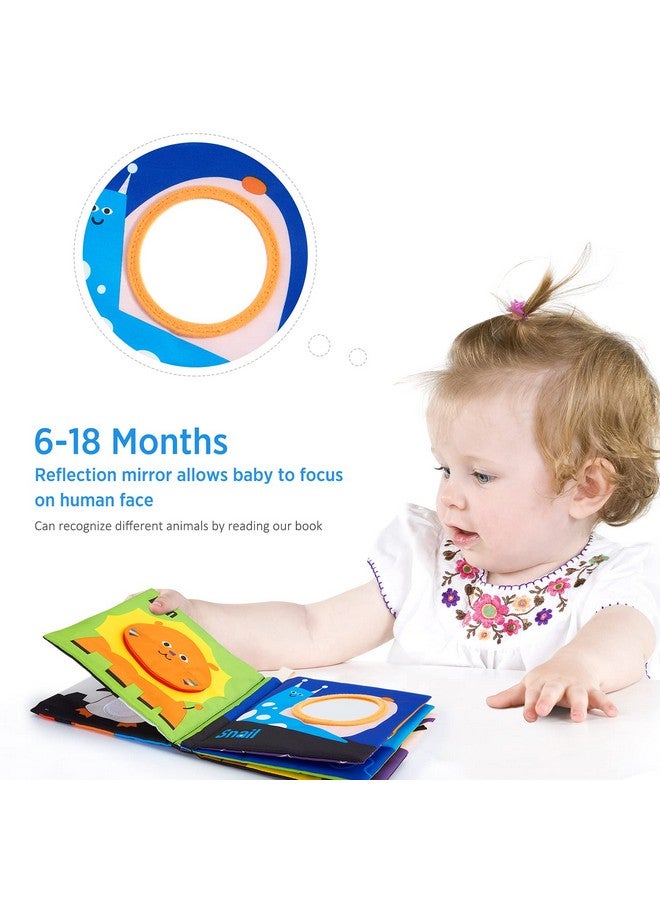 beiens Soft Baby Books, High Contrast Black and White Books NonToxic Fabric Touch and Feel Crinkle Cloth Books Early Educational Stimulation Toys for Infants Toddlers, Baby Girl & Baby Boy Gift Animal - Image 4