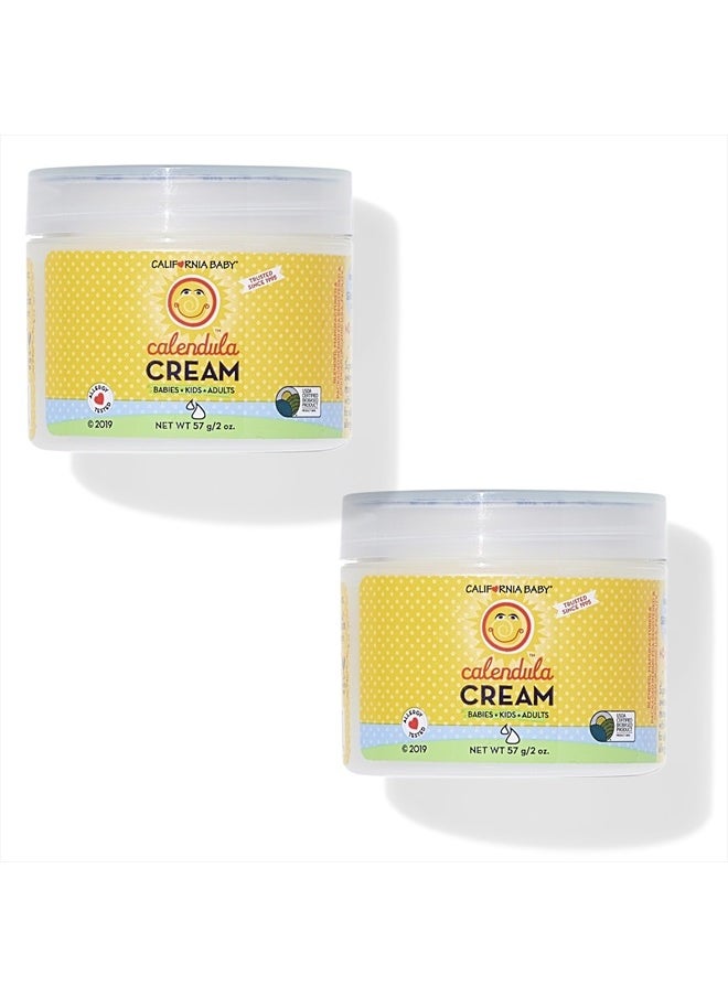California Baby Calendula Cream | Ultra-Soothing Baby Face Cream | 100% Plant-Based | Organic Calendula + Aloe Vera | Lavender Scent | Baby Lotion For Sensitive Skin | 2 oz (Pack of 2)  - Image 1