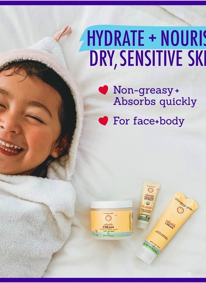 California Baby Calendula Cream | Ultra-Soothing Baby Face Cream | 100% Plant-Based | Organic Calendula + Aloe Vera | Lavender Scent | Baby Lotion For Sensitive Skin | 2 oz (Pack of 2)  - Image 4