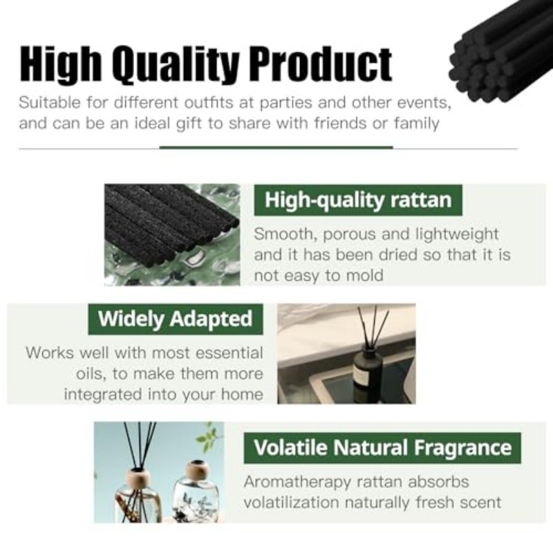 60pcs Long Black Rattan Reed Diffuser Sticks 30cm X3.0mm For Scented Oil Diffuser Home Office - Image 4