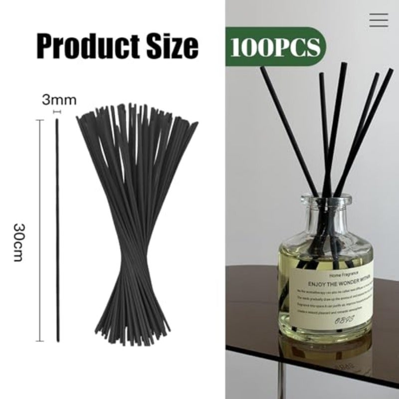 60pcs Long Black Rattan Reed Diffuser Sticks 30cm X3.0mm For Scented Oil Diffuser Home Office - Image 2
