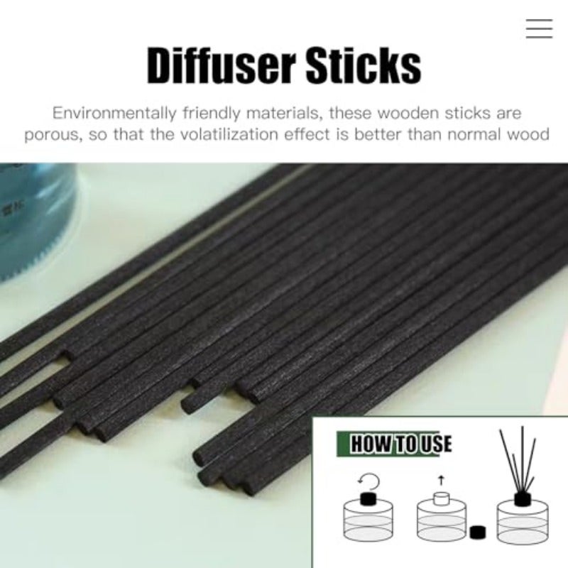 60pcs Long Black Rattan Reed Diffuser Sticks 30cm X3.0mm For Scented Oil Diffuser Home Office - Image 3