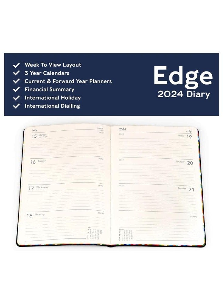 Collins Collins Edge Rainbow 2024 Diary A5 Week to View Planner - Lifestyle Planner and Organiser for Office, Work, Personal and Home - January to December 2024 Diary - Weekly - Red  - Image 3