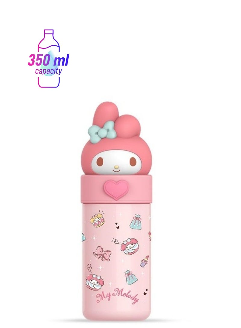 GGEROU Kids Water Bottle Insulated Stainless Steel Reusable Tumbler for Toddlers Boys Girls Cartoon Vacuum Thermos Cup Womens Water Bottles for Hot or Cold Drinks Travel School Home 350ml - Image 1