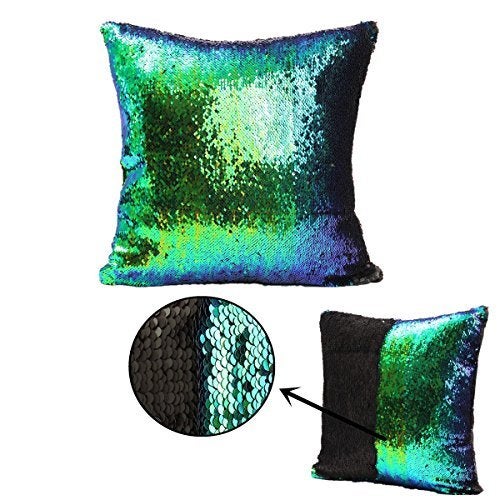 MOCOFO Glitter Pillow 16X16 Set of 4 Reversible Sequins Pillow Cover Magic Mermaid Sequence Pillowcase Purple Couch Color Changing Decor Cushion Covers for Sofa - Image 5