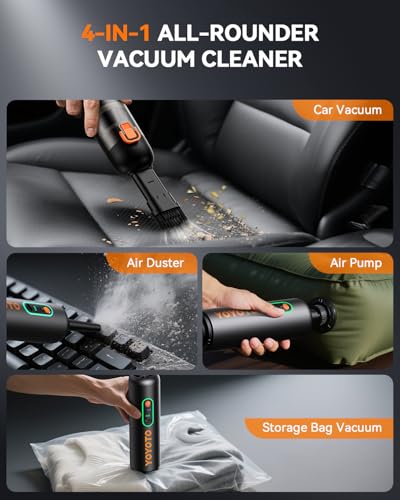 yoyoto Car Vacuum, Handheld Vacuum Cordless with 21000Pa Powerful Suction & 3 Modes, 4-in-1 Portable Hand Held Mini Vacuum Cleaner Rechargeable, Ultra Light for Car Home Office (Black) - Image 3