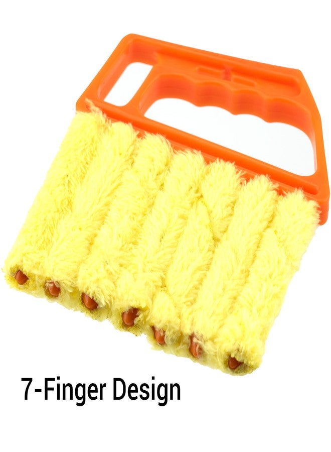 IFAMIO Pack of 2, Blind Cleaner 7 Finger Dusting Cleaner Tool for Window Shutters Venetian Shades Blinds Hand-Held Washable Mini Dust Cleaner Brush Air Conditioner Duster Dirt Cleaner for Housework - Image 4
