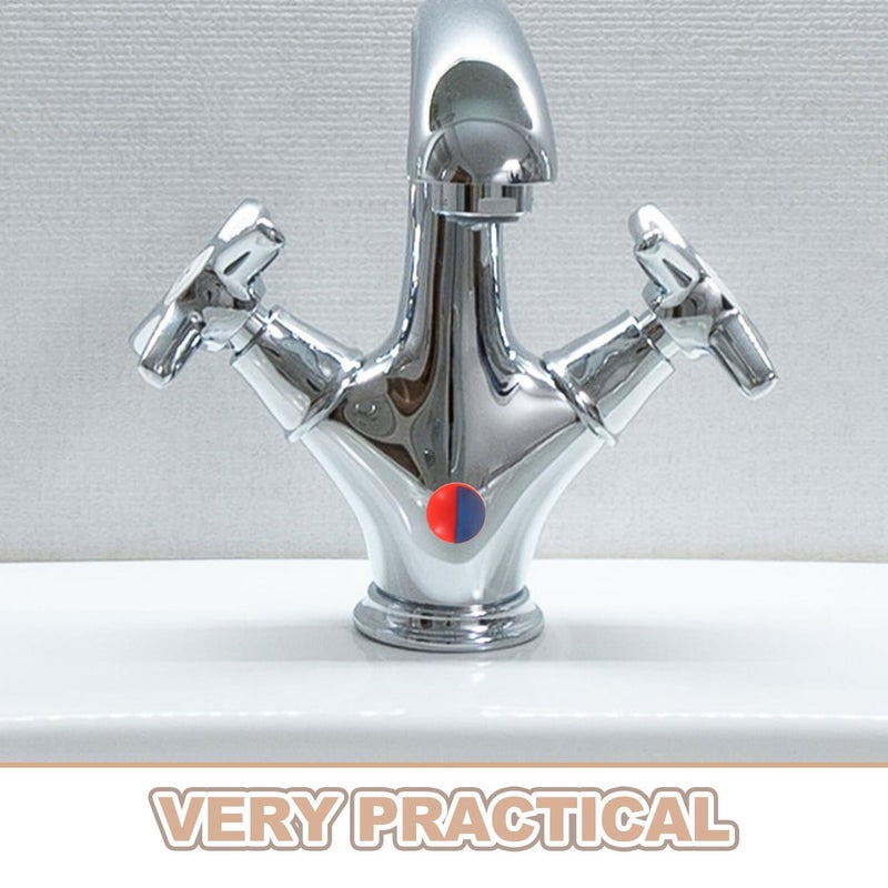 Faucet Handle Index Caps Hot Cold Water Signs Kitchen Sink Tap Hole Cover Set 15 Hex Screws Red Blue Labels Replacement Faucet Plug Covers For Bathroom Home - Image 4