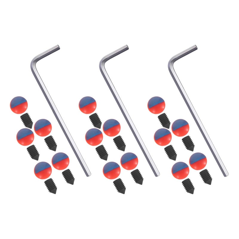 Faucet Handle Index Caps Hot Cold Water Signs Kitchen Sink Tap Hole Cover Set 15 Hex Screws Red Blue Labels Replacement Faucet Plug Covers For Bathroom Home - Image 2