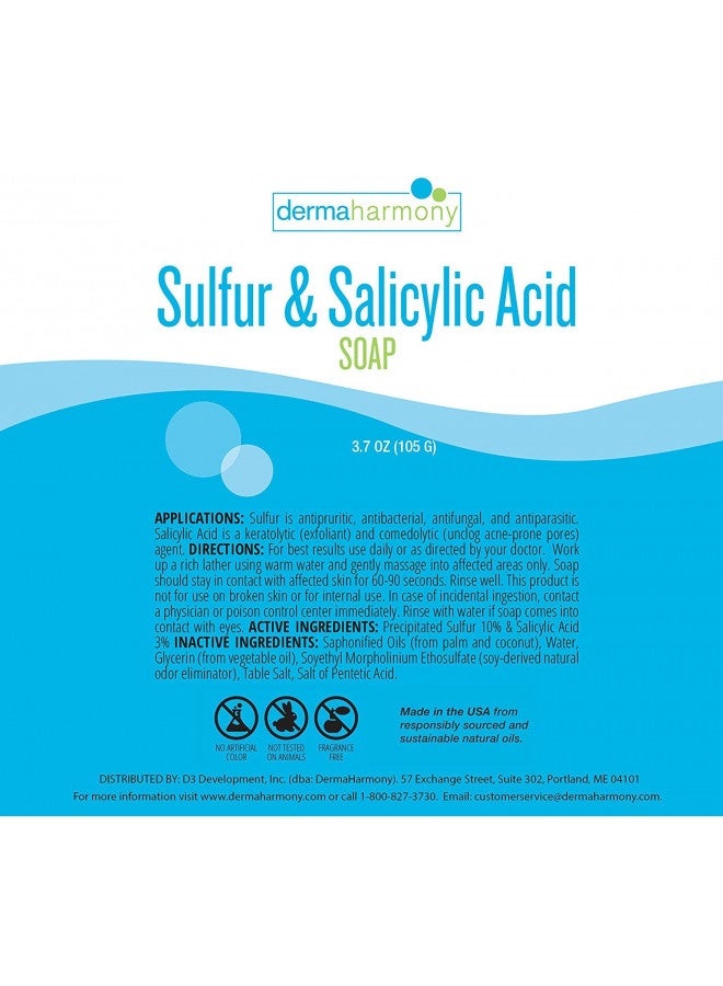 Dermaharmony 10% Sulfur And 3% Salicylic Acid Bar Soap 3.7 Oz (2 Bars) - Image 1