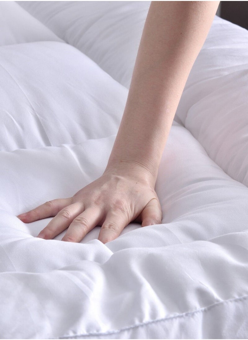 Arabest Mattress Topper Comfort Extra Thick with Piping and Highly Elastic Bands 1100 GSM Soft and Firm Microfiber Cooling Mattress Pad Cover for Back Pain Size 200x200cm  - Image 5