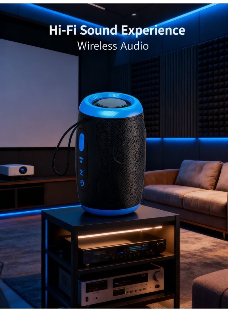 Bluetooth Speaker, Outdoor Portable Subwoofer – Powerful Pure Bass, Loud Stereo Sound, Dual Pairing Speakers, USB Connection – Compatible with Phones/Tablets/TVs/Laptops - Image 2