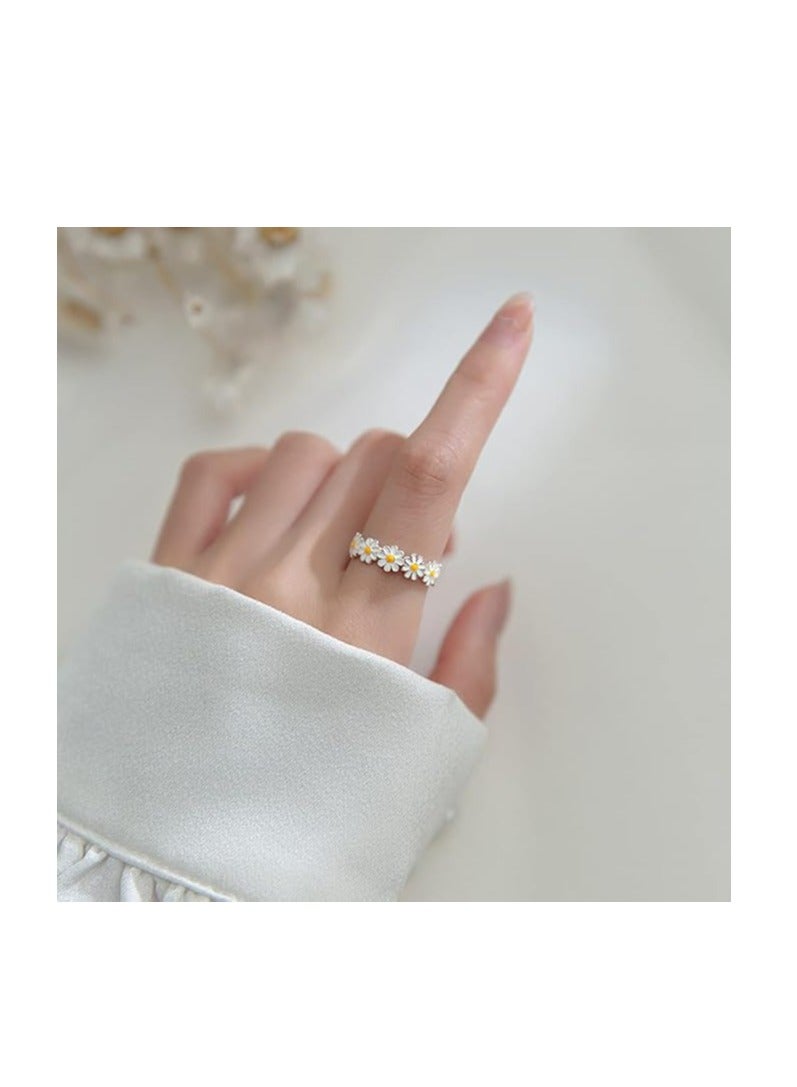 أوزيغالور حلقة الزهور القديمة المعدنية المتدرجة، حلقات الشمس المضيئة، هدايا الجواهر للنساء والفتيات - Image 2